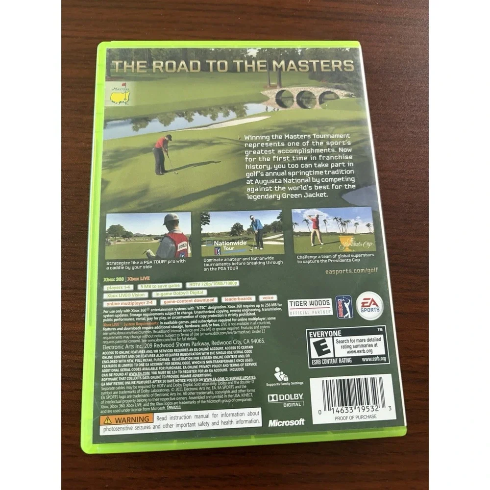 Tiger Woods PGA Tour 12: The Masters - Xbox 360 2011 - CIB Complete & Tested
